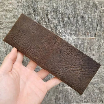 Genuine cowhide mini horizontal wallet, handmade leather wallet, special no-sew